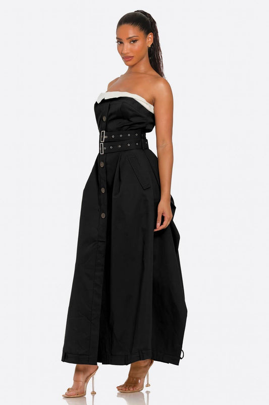 Tailored Trench Midi- Noir *Back in Stock*